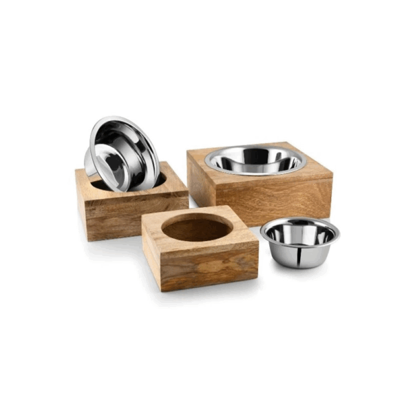 Pet Joy Doggy Bowl Bamboo Square
