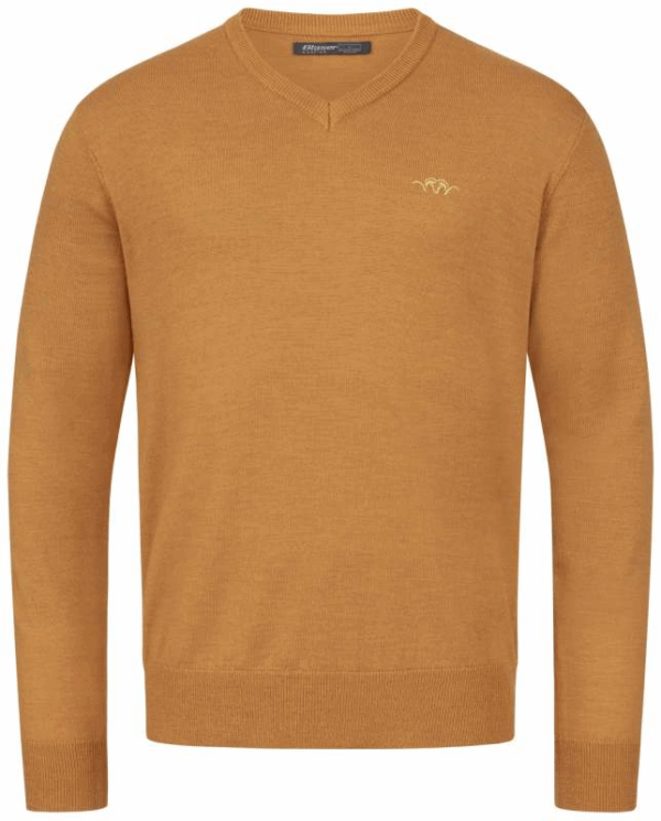 Blaser Men’s Merino V-Neck Sweater Rust