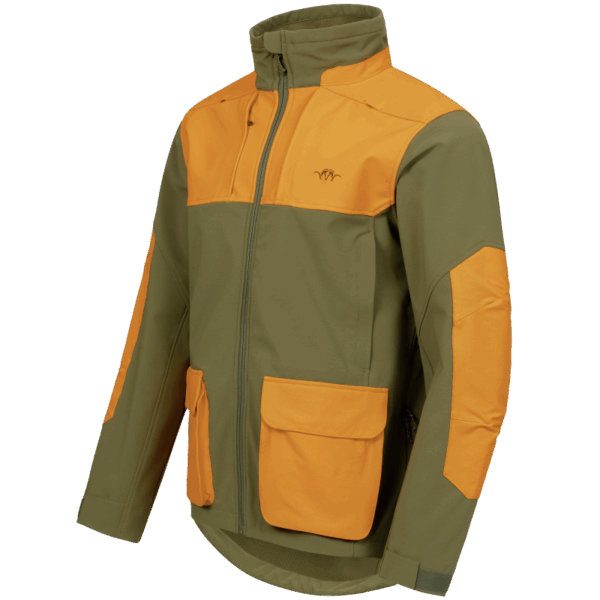 Blaser Men's Tackle Softshell Jacket Dark Olive / Blaze Orange - Image 4