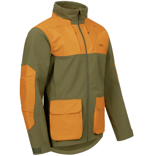 Blaser Men's Tackle Softshell Jacket Dark Olive / Blaze Orange - Image 3