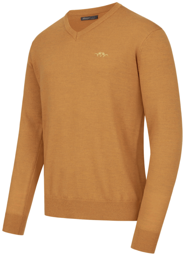 Blaser Men’s Merino V-Neck Sweater Rust - Image 3