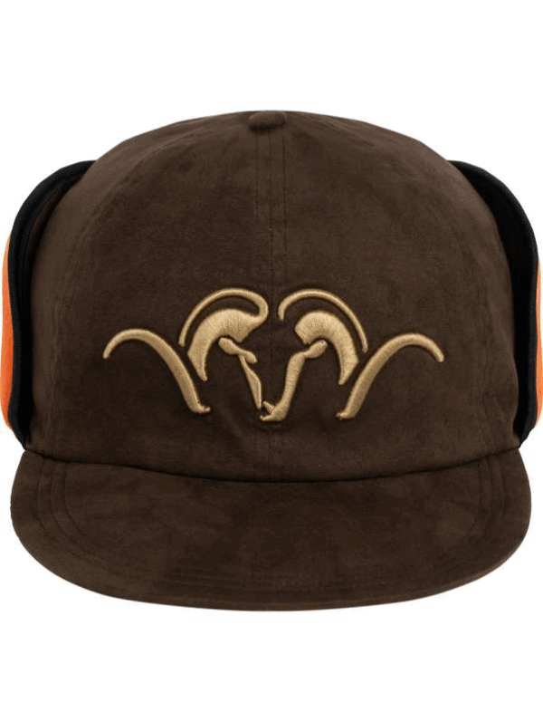 Blaser Suede Blaze Orange Insulated Cap Dark Brown - Image 2