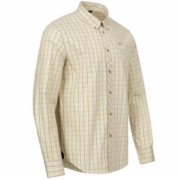 Blaser Men's Shirt Tristan 22 Beige/Yellow Checked - Afbeelding 3