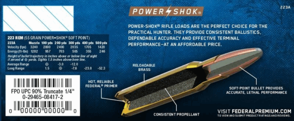 Federal  Power-Shok SP 55gr. .223 Rem (20stuks) - Image 2