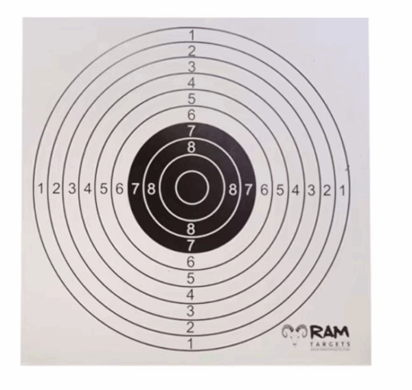 RAM Tactical Schietkaart Target 14 x14 cm (100stuks)