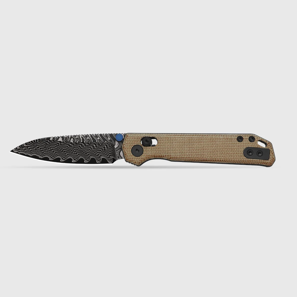 Kizer Begleiter 2.9 Damascus Brown Norplex UltreX Micarta - Image 2