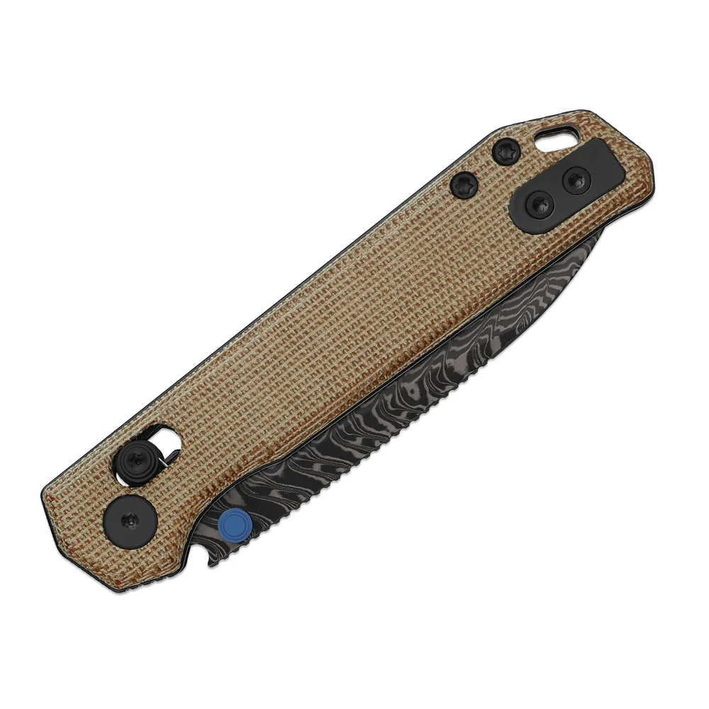 Kizer Begleiter 2.9 Damascus Brown Norplex UltreX Micarta - Image 5
