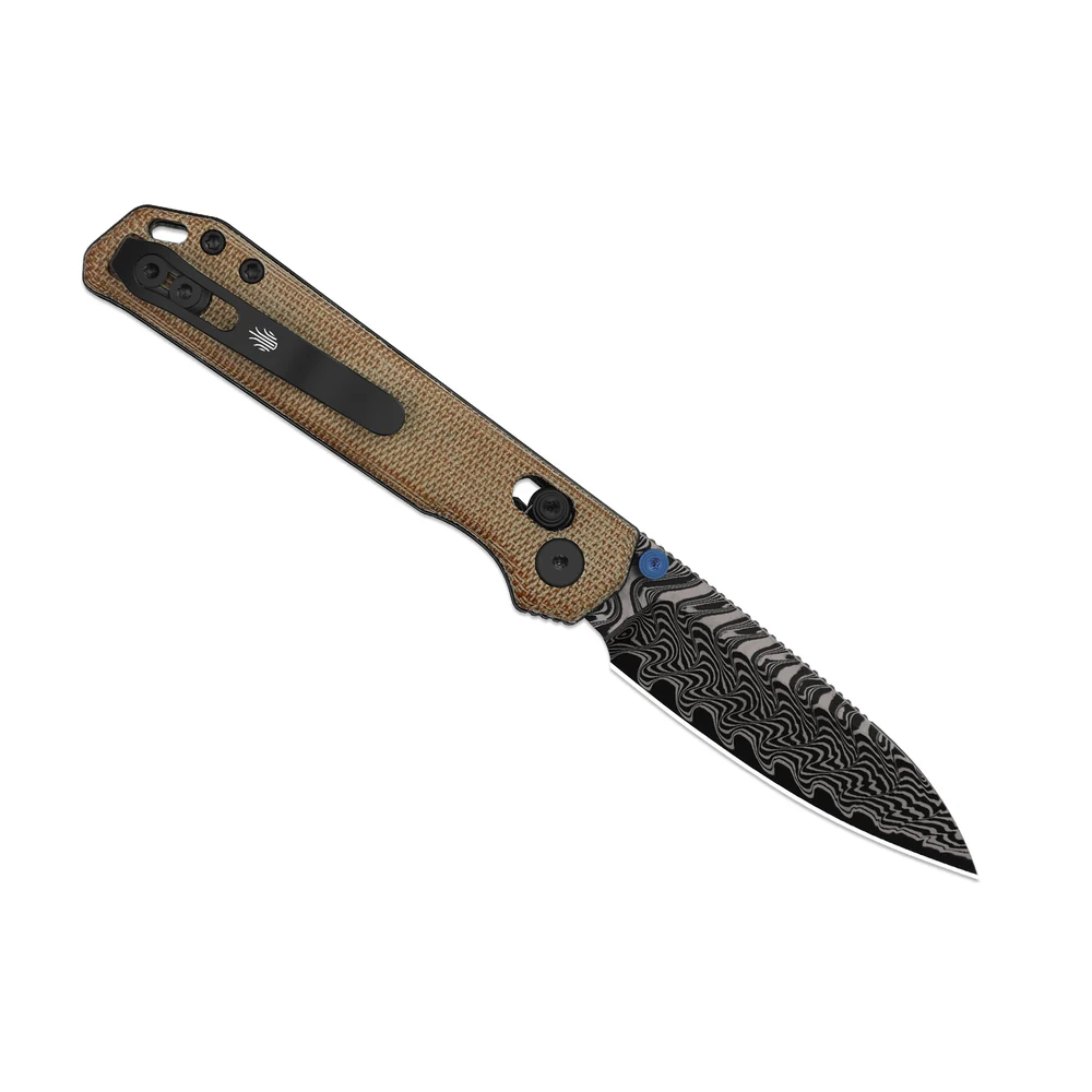Kizer Begleiter 2.9 Damascus Brown Norplex UltreX Micarta - Image 4